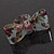 Large Pale Blue/Red/Pink Acrylic Floral Bow Ring - size 8 - view 6
