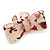 Large White/Green/Red Acrylic Floral Bow Ring - size 8