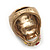 Vintage Textured Multicoloured 'Skull' Ring In Matte Gold Metal - view 5
