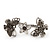 Crystal Butterfly Double Finger Ring In Burn Silver Metal - Flex (Size 7/8) - view 8