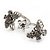 Crystal Butterfly Double Finger Ring In Burn Silver Metal - Flex (Size 7/8) - view 5