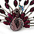 Stunning Deep Purple Swarovski Crystal 'Peacock' Flex Ring In Silver Metal - 7.5cm Length (Size 7/8) - view 3