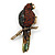 Exotic Green/ Amber Coloured Crystal 'Parrot' Flex Ring In Burnt Gold Plating - 7.5cm Length (Size 7/8) - view 9
