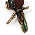 Exotic Green/ Amber Coloured Crystal 'Parrot' Flex Ring In Burnt Gold Plating - 7.5cm Length (Size 7/8) - view 5