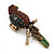 Exotic Green/ Amber Coloured Crystal 'Parrot' Flex Ring In Burnt Gold Plating - 7.5cm Length (Size 7/8) - view 7