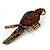 Exotic Green/ Amber Coloured Crystal 'Parrot' Flex Ring In Burnt Gold Plating - 7.5cm Length (Size 7/8) - view 10