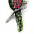 Exotic Pink/Green Crystal 'Parrot' Flex Ring In Burnt Silver Plating - 7.5cm Length (Size 7/8) - view 5