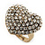 Delicate Clear Crystal 'Heart' Ring In Burn Gold Metal - Adjustable (Size 7/8) - view 7