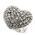 Delicate Clear Crystal 'Heart' Ring In Silver Plating - Adjustable (Size 7/8) - view 2