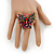 Madame Butterfly Statement Stretch Burn Gold Ring (Multicoloured) - Adjustable size 7/8 - view 4
