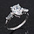 Rhodium Plated Pear Cut CZ Crystal 'Nephthys' Solitaire Ring - 10mm length