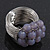 Wide Rhodium Plated Wire Pastel Violet Glass Bead Band Ring - view 8