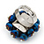 Chameleon Blue Cluster Ring In Silver Plating - Adjustable (Size 8/9) - view 4