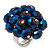 Chameleon Blue Cluster Ring In Silver Plating - Adjustable (Size 8/9) - view 5