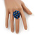 Chameleon Blue Cluster Ring In Silver Plating - Adjustable (Size 8/9) - view 3