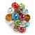Multicoloured Glass Cluster Ring In Silver Plating - Adjustable (Size 8/9) - view 4
