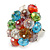 Multicoloured Glass Cluster Ring In Silver Plating - Adjustable (Size 8/9) - view 8
