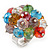 Multicoloured Glass Cluster Ring In Silver Plating - Adjustable (Size 8/9) - view 9