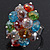 Multicoloured Glass Cluster Ring In Silver Plating - Adjustable (Size 8/9) - view 10