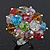 Multicoloured Glass Cluster Ring In Silver Plating - Adjustable (Size 8/9) - view 11