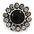'Diva Blossom' Crystal and Ceramic Flower Ring (Silver Tone) - Adjustable size 7/8