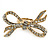Statement Clear Austrian Crystal Bow Flex Ring In Gold Tone - 65mm Across - Size7/8 - view 5