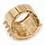 Gold Plated 'Spiky' Wide Band Stretch Ring - 18mm Width - Size 8/9 - view 5