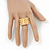 Gold Plated 'Spiky' Wide Band Stretch Ring - 18mm Width - Size 8/9 - view 3