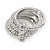 Statement Silver Tone Clear Crystal Stacking/ Stackable Band Ring - view 4