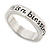 Rhodium Plated 'Life is a blessing be true to yourself' Engraved Ring - Size 8