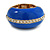 Blue Enamel Dome Shaped Stretch Cocktail Ring In Gold Plating - 2cm Length - Size 7/8 - view 2