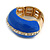 Blue Enamel Dome Shaped Stretch Cocktail Ring In Gold Plating - 2cm Length - Size 7/8 - view 13