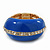 Blue Enamel Dome Shaped Stretch Cocktail Ring In Gold Plating - 2cm Length - Size 7/8 - view 10