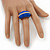 Blue Enamel Dome Shaped Stretch Cocktail Ring In Gold Plating - 2cm Length - Size 7/8 - view 6