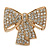Statement Pave-Set Swarovski Crystal 'Bow' Flex Ring In Gold Plating - 47mm Across - Size 7/8 - view 2