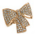 Statement Pave-Set Swarovski Crystal 'Bow' Flex Ring In Gold Plating - 47mm Across - Size 7/8 - view 7
