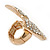 Statement Pave-Set Swarovski Crystal 'Bow' Flex Ring In Gold Plating - 47mm Across - Size 7/8 - view 4
