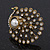 Large Vintage Diamante 'Peacock' Ring In Antique Gold Metal - 4.5cm Diameter - view 6