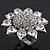 Rhodium Plated Diamante Sunflower Cocktail Ring - Size 7/8 Adjustable - view 7