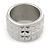 Wide Light Silver Matte/ Polished Spiky Band Ring - view 5