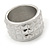 Wide Light Silver Matte/ Polished Spiky Band Ring - view 6