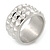 Wide Light Silver Matte/ Polished Spiky Band Ring