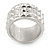 Wide Light Silver Matte/ Polished Spiky Band Ring - view 4