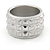 Wide Light Silver Matte/ Polished Spiky Band Ring - view 3