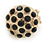 Dome Shape Black Crystal Flex Ring In Gold Plating - 25mm Across - Size 6/7 - view 4