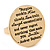 Gold Tone Audrey Hepburn Quote Round Medallion Statement Ring - Size 8, 30mm across - view 7