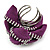 Large Purple Zipper Fabric Rose Ring With Silver Tone Wire Band - 45mm Diameter - 7/8 Adjustable - view 4