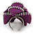 Large Purple Zipper Fabric Rose Ring With Silver Tone Wire Band - 45mm Diameter - 7/8 Adjustable - view 6