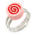 Children's/ Teen's / Kid's Deep Pink Fimo Candy Ring In Silver Tone - Adjustable - view 4
