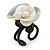Calla Lily Sea Shell Wire Band Ring (White/Green) - Size 7/8 - Adjustable